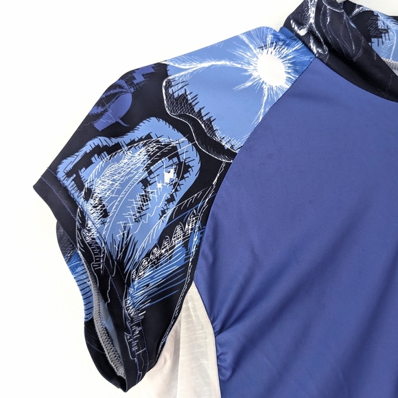 Louis Garneau Women's Blue, Black, White Floral Cycling Jersey ~ Size Small - Picture 4 of 11